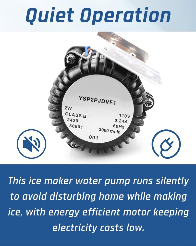 New Upgraded YSP2PJDVF1 Ice Maker Water Pump, Machine Pump...