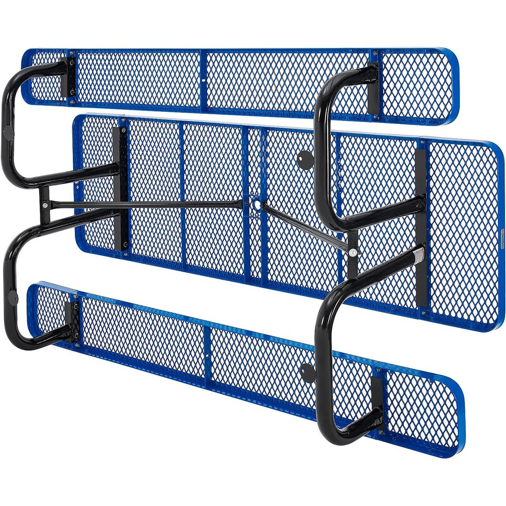 Global Industrial 8'L Rectangular Picnic Table Expanded Metal Blue