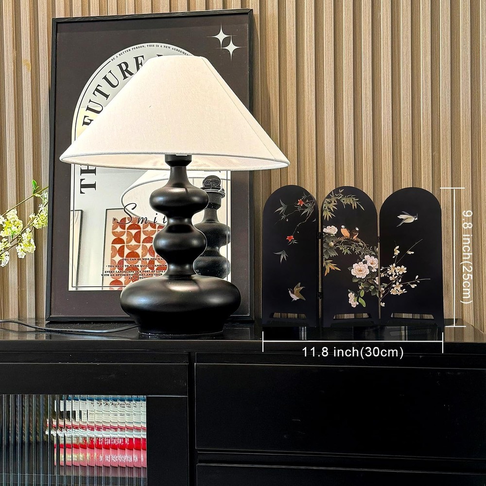 Mini Decorative Folding Screen, Flower and Bird Patterns Desktop Decorative S...