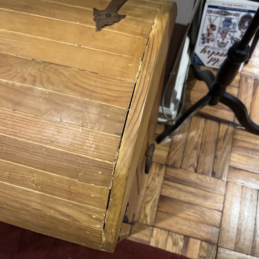 mid century wood barrel Style Bar