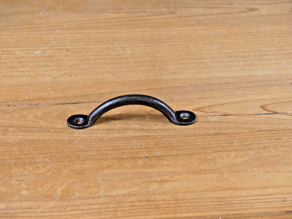 5 IRON DRAWER BIN PULLS 3 3/4" LONG CABINET HANDLES KITCHEN BATH WINDOW SMALL