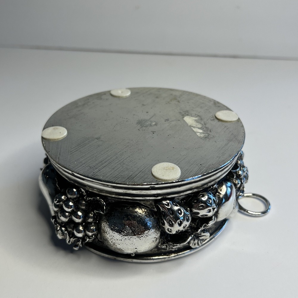 Pewter Wine Caddy Fruit Harvest Design