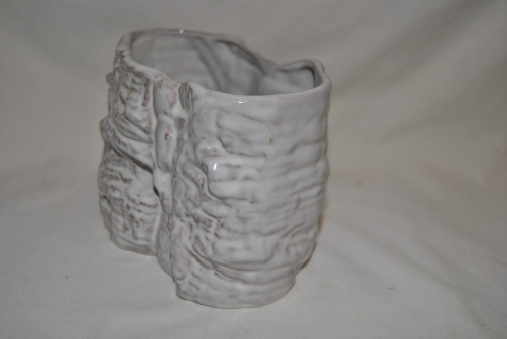 Frankoma White B3 Tree Bark Cork Planter