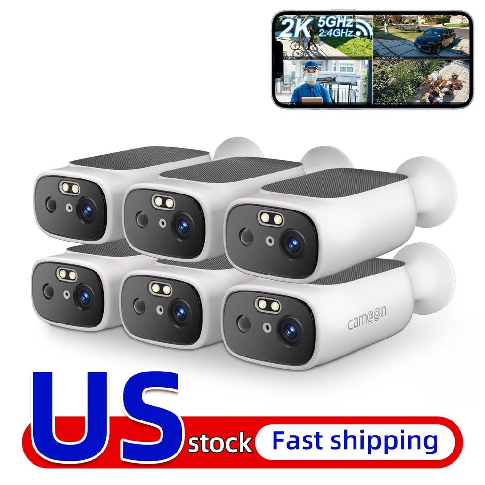 6PCS wireless security camera system outdoor wifi solar security camera outdoor