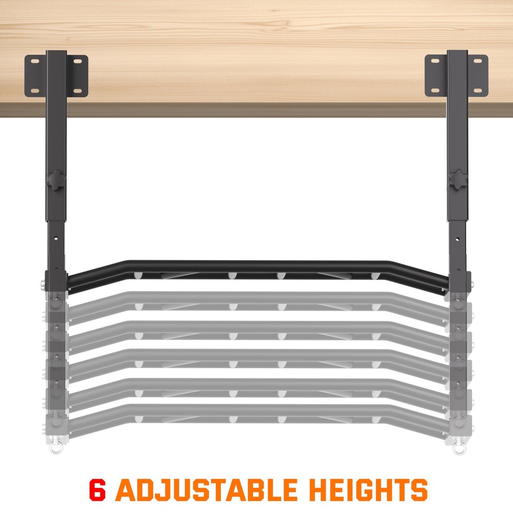 48" Joist Mounted Pull Up Bar, 600LBS Heavy Duty Multi Grip Ceiling Mount Chi...