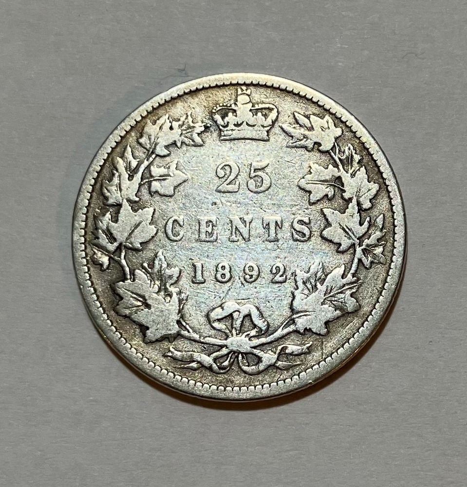 1892 Canada Silver 25 Cents