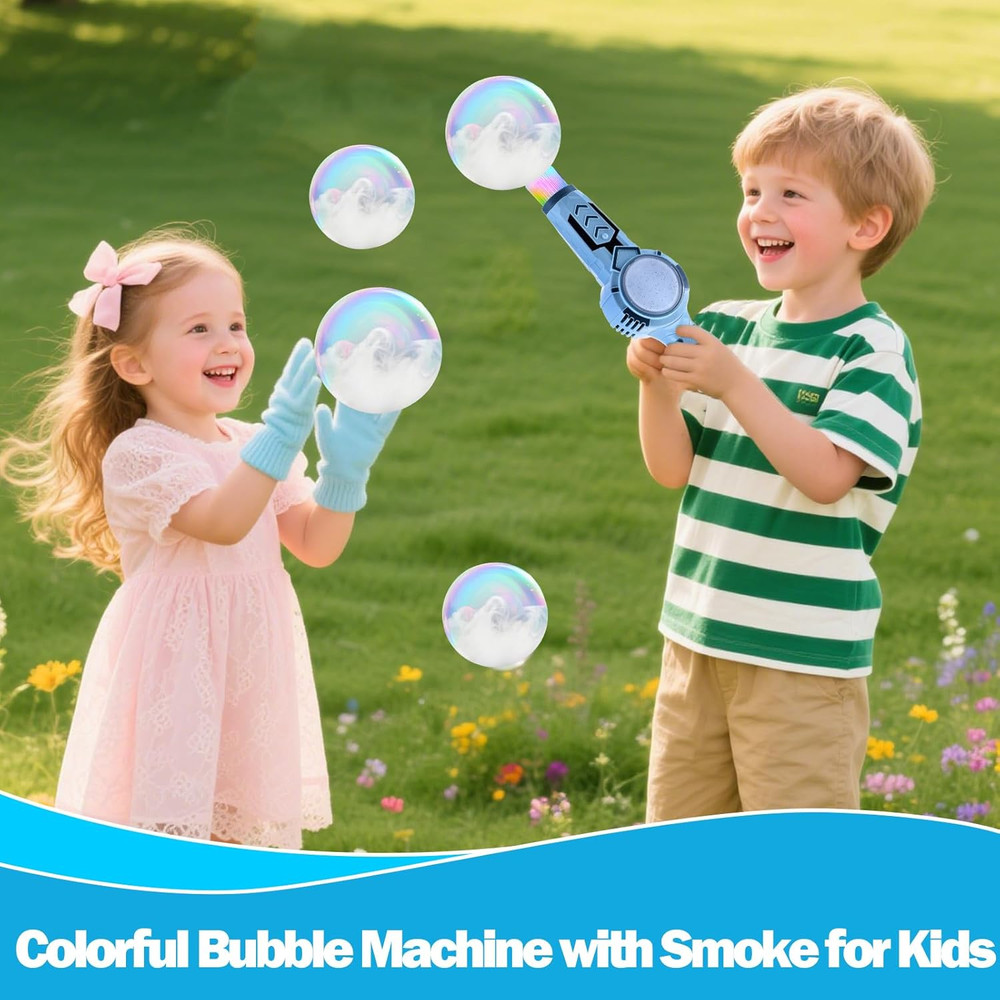 Colorful Bubble Machine with Smoke for Kids