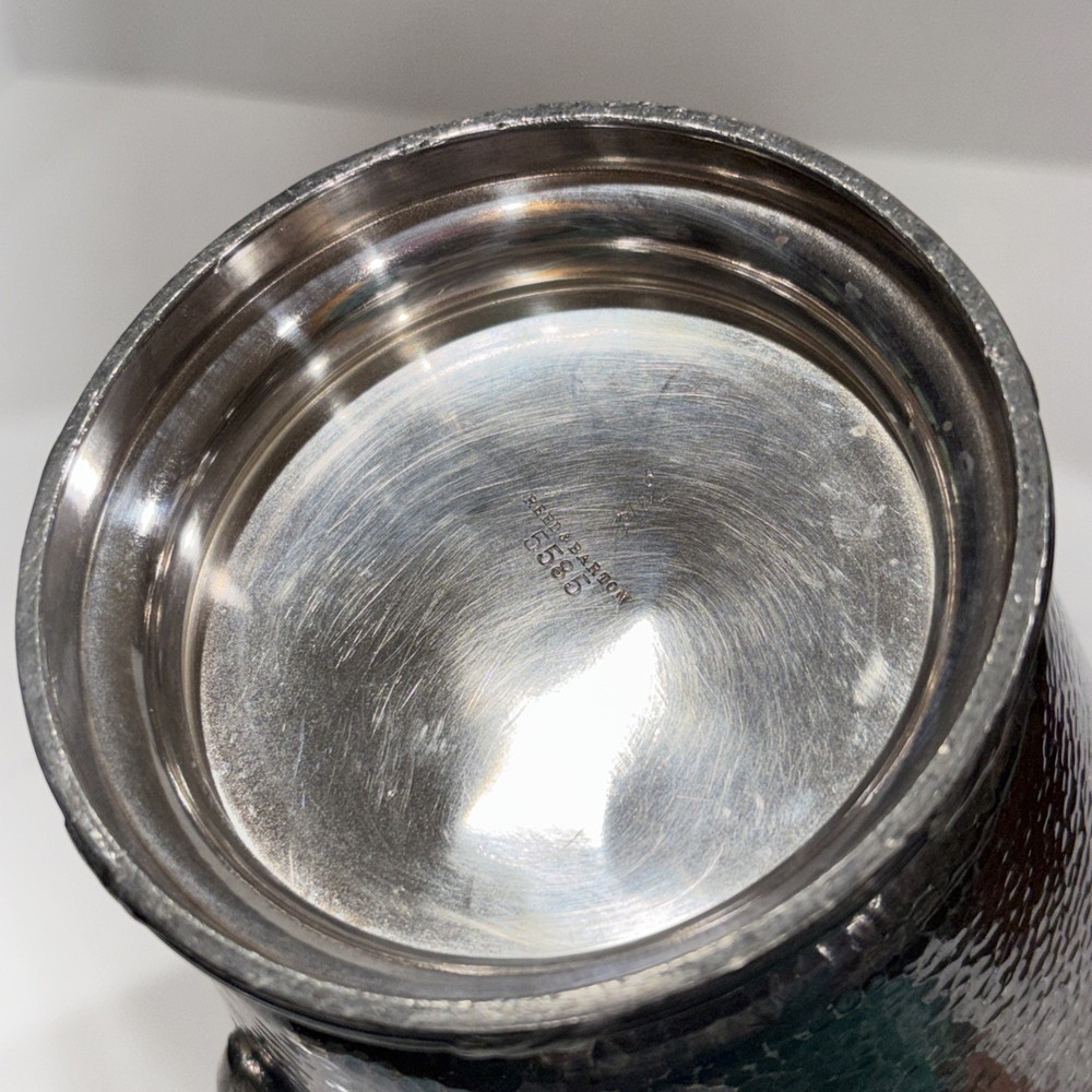 Reed & Barton Water Pitcher Hammered Surface Pattern 5585 With Patina