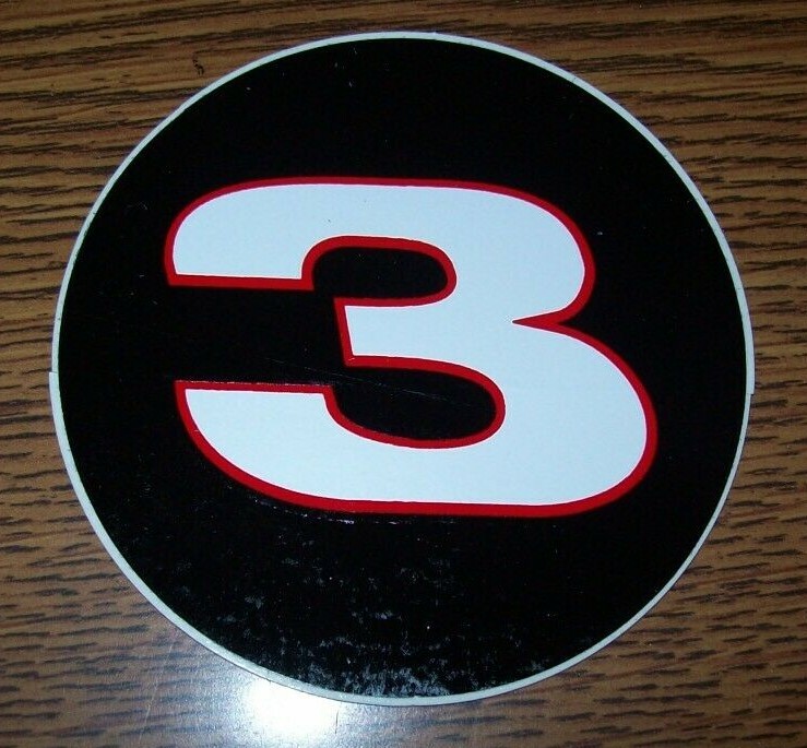 DALE EARNHARDT SR #3 3" ROUND DECAL STICKER