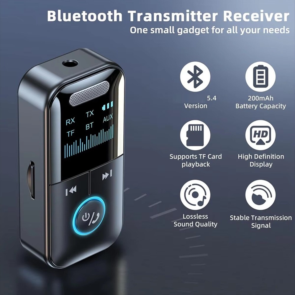 Bluetooth Transmitter Call Music Receiver AUX Adapter for Car Headphone iPod