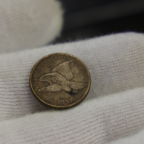 1857 US Flying Eagle 1c Fine (Corrosion)