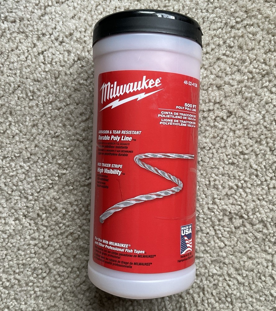 Milwaukee 48-22-4138 500 ft. Poly Pull Line Abrasion Resistance with Red Tracer