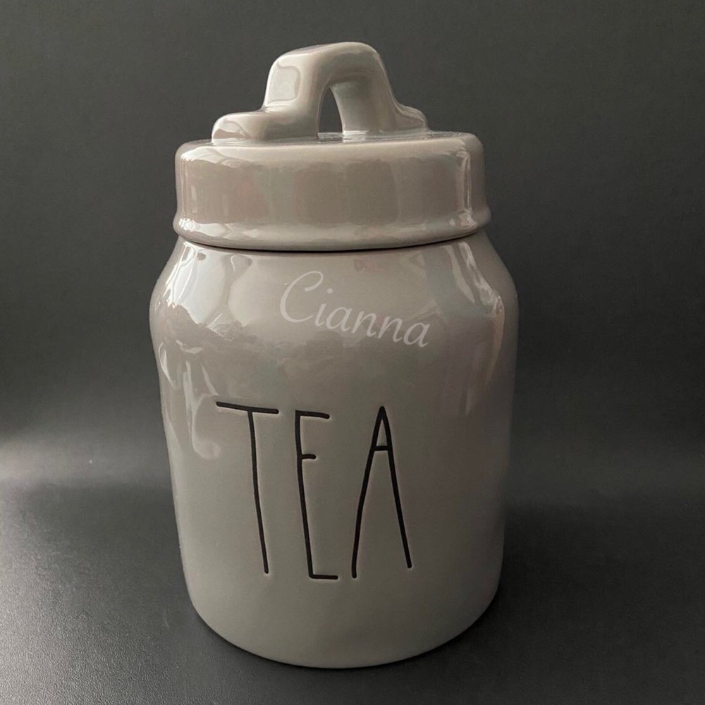 Rae Dunn Gray TEA Mini Canister