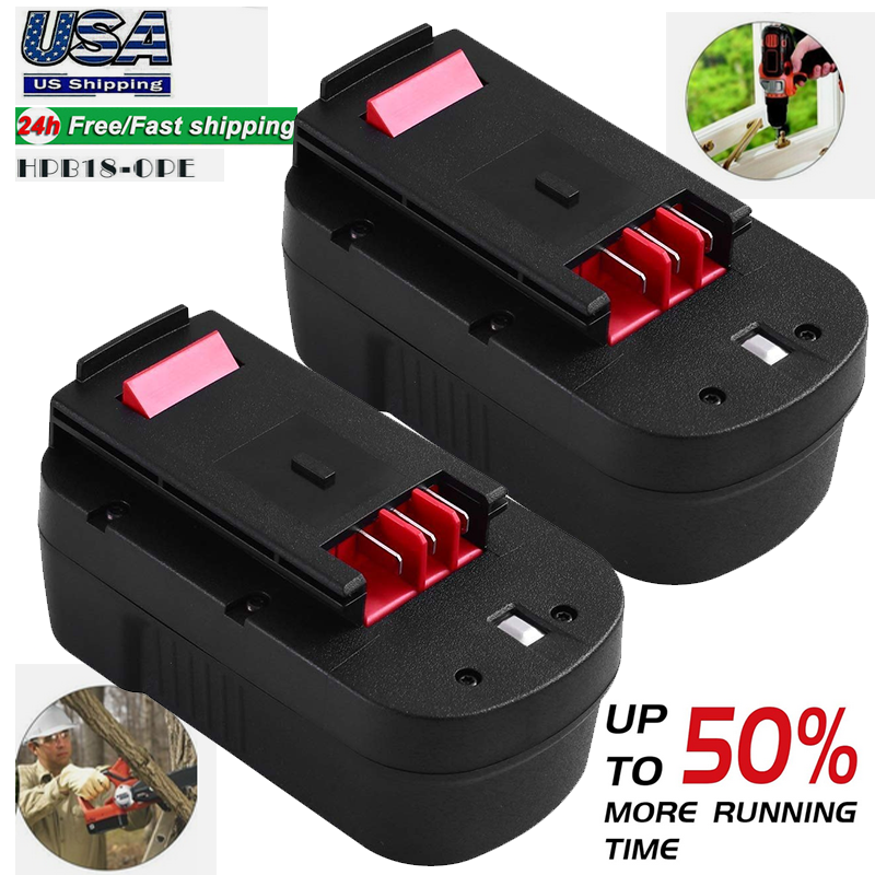 2PackReplacement for Black Decker 18V Battery HPB18 HPB18-OPE2 Firestorm FS18BX