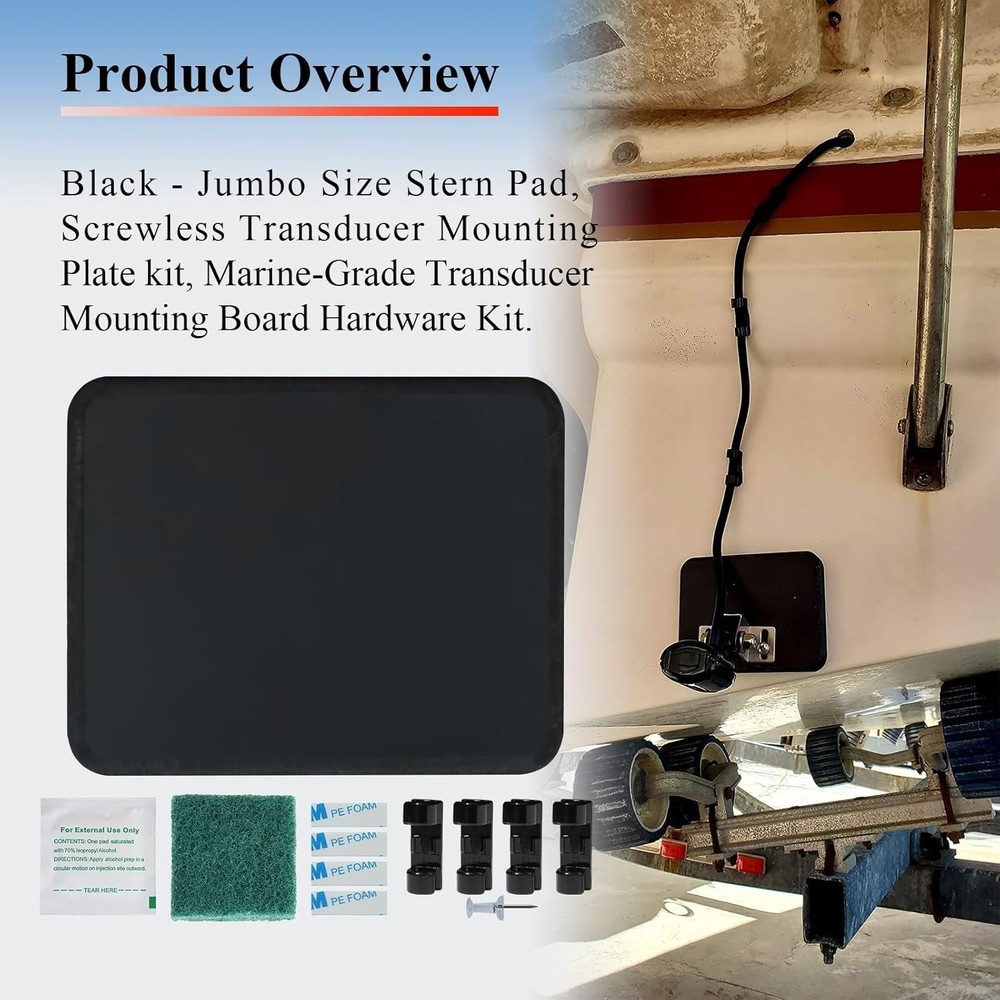 Easy Install Black Transducer Mounting Board Kit - Jumbo Size for 3D Scanners