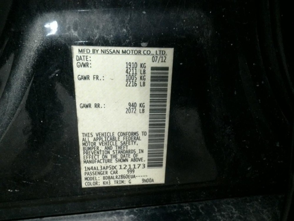 ALTIMA 2013 Fuse Box Cabin 104851254
