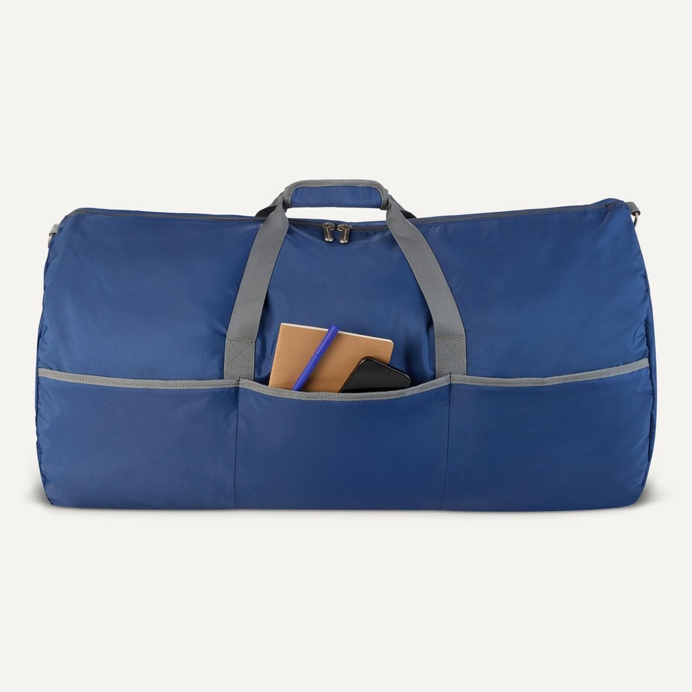 Amazon Essentials Extra Large Foldable Nylon Duffel 32.4 inches, Navy Blue