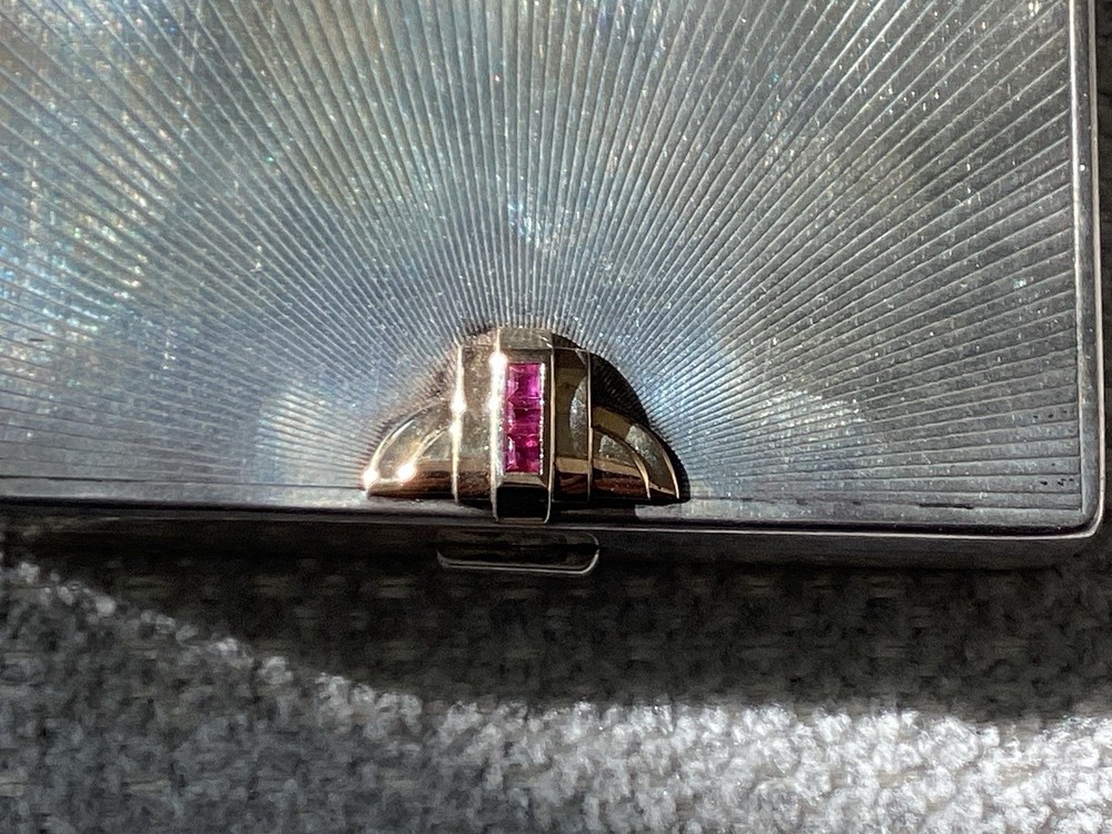 Vintage Tiffany Silver, Gold And Ruby Cigarette Case