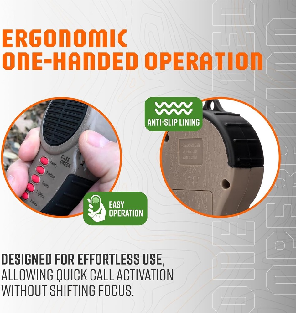 Ergo Call, Handheld Electronic Hunting Call, Compact Design, 5 Authentic Call...