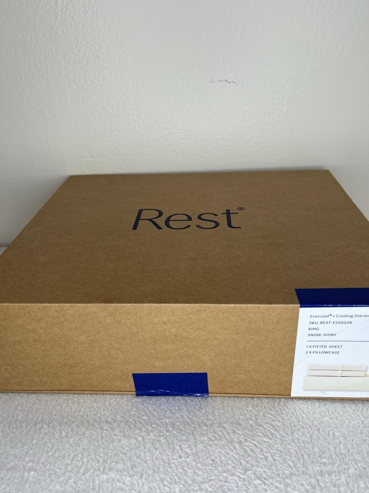 Rest Evercool+ Cooling Starter Sheet Set King Snow Ivory Solid Color Bedroom