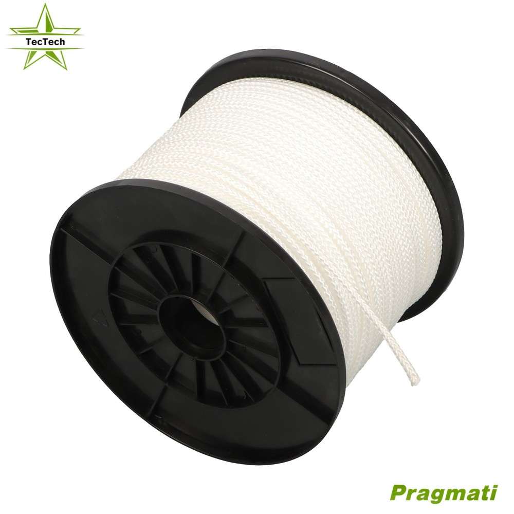 3/16 inch White Solid Braid Nylon Dacron Polyester Rope - 500 Foot Spool