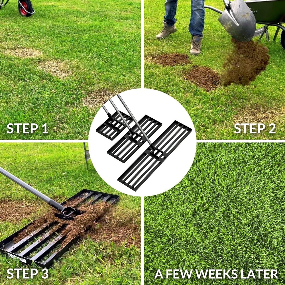 Lawn Leveling Rake, Levelawn Tool, Heavy Duty Effort Saving Lawn Level Tool, Ste