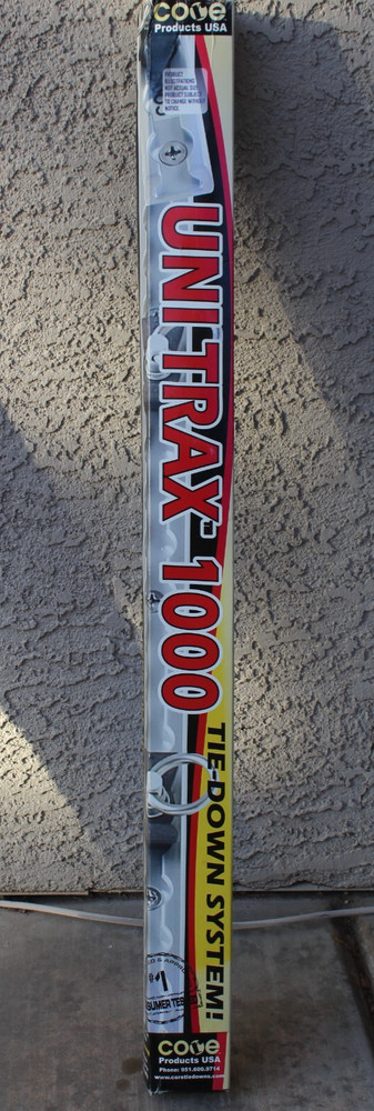 2-pc 3' ft New CORE UNITRAX 1000 Anodized Black Track Tie down System