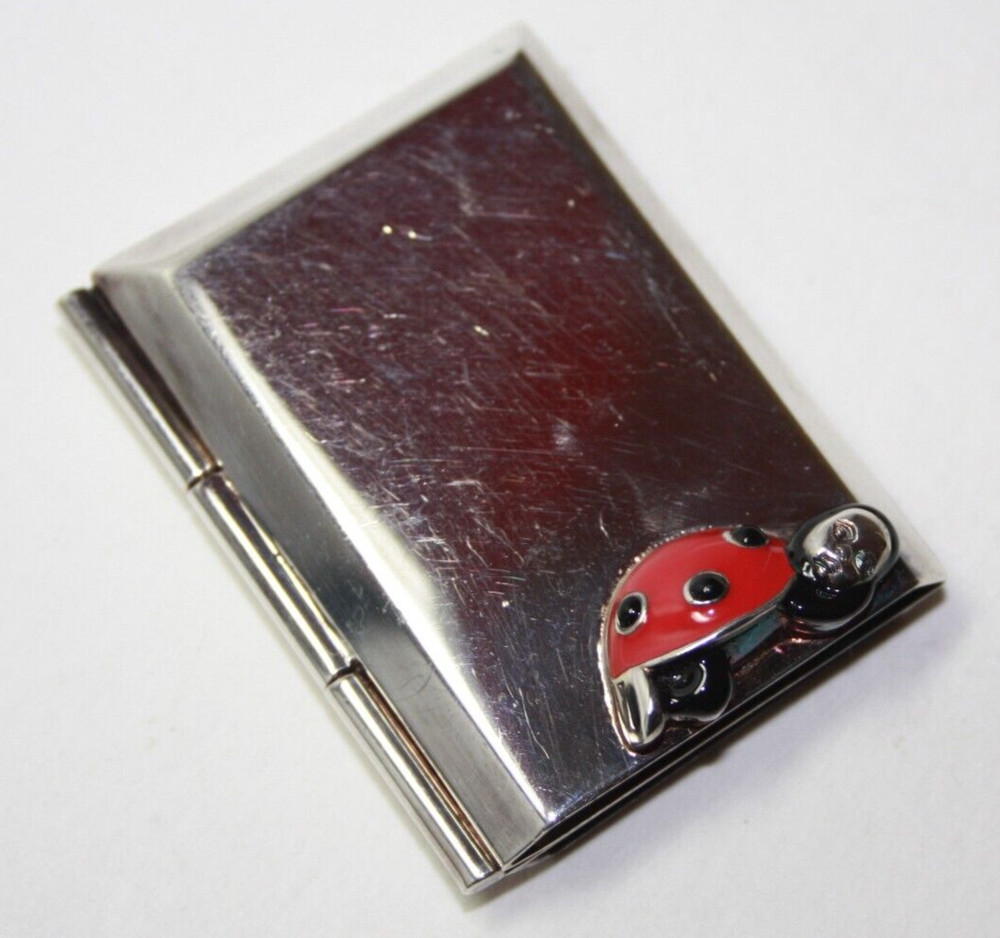Rare Anne Geddes Sterling Silver Ladybug Hinged Double Picture Frame [112GRA]