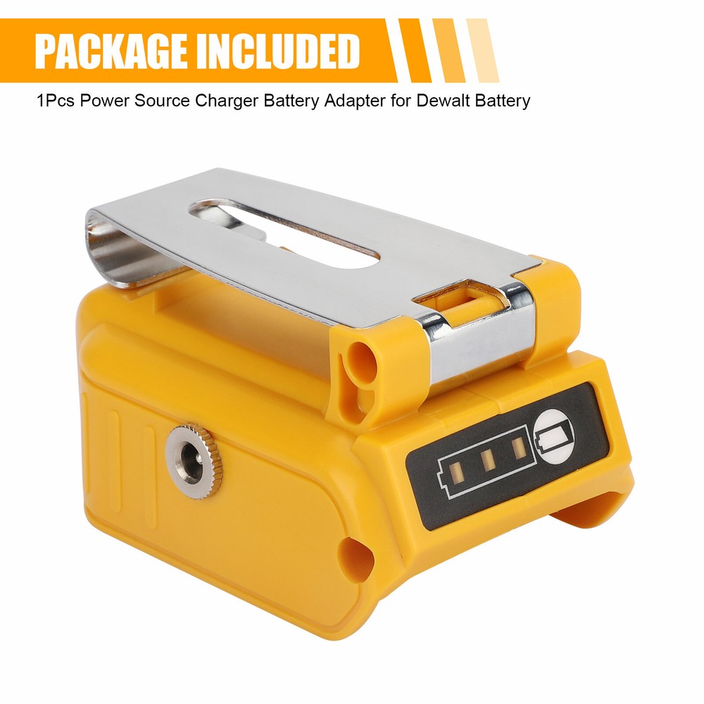 Dual USB Adapter Power Source Converter for Dewalt DCB200 DCB205-2 batteries US