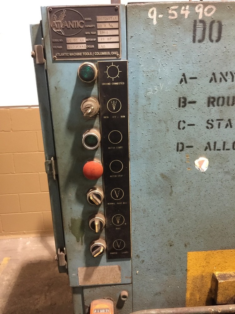 ATLANTIC 10' X 1/4" HYDRAULIC POWER SQUARING SHEAR