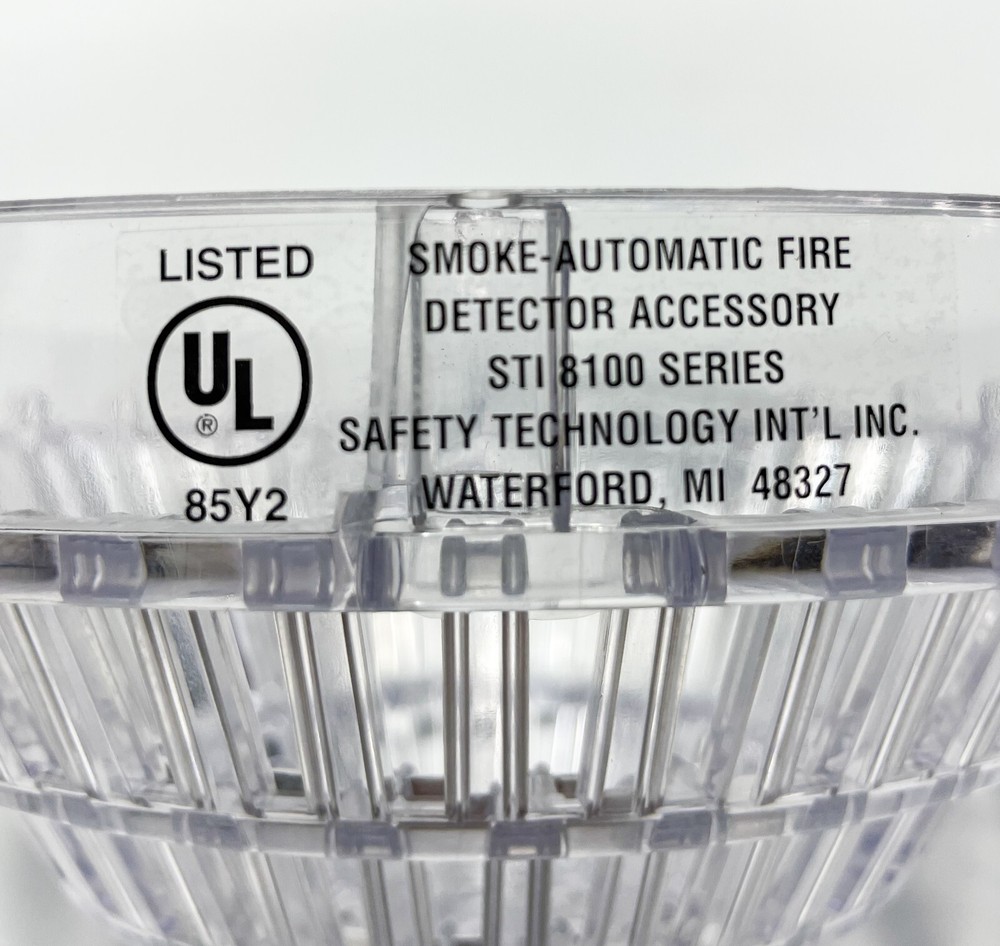 Safety Technology Smoke Detector Guard Polycarbonate Flush Open Back, 9"x 3 3/4"