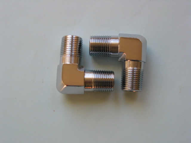 Lowrider Hydraulics 3/8"m to 3/8"m elbow, chrome, 2 pack