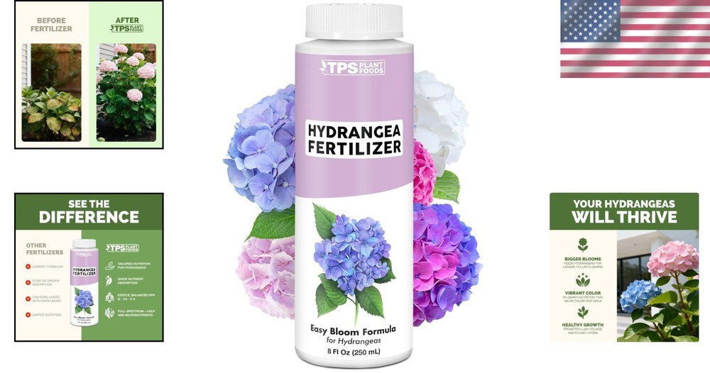 8 oz Hydrangea Fertilizer for Vibrant Blooms & Healthy Root Development