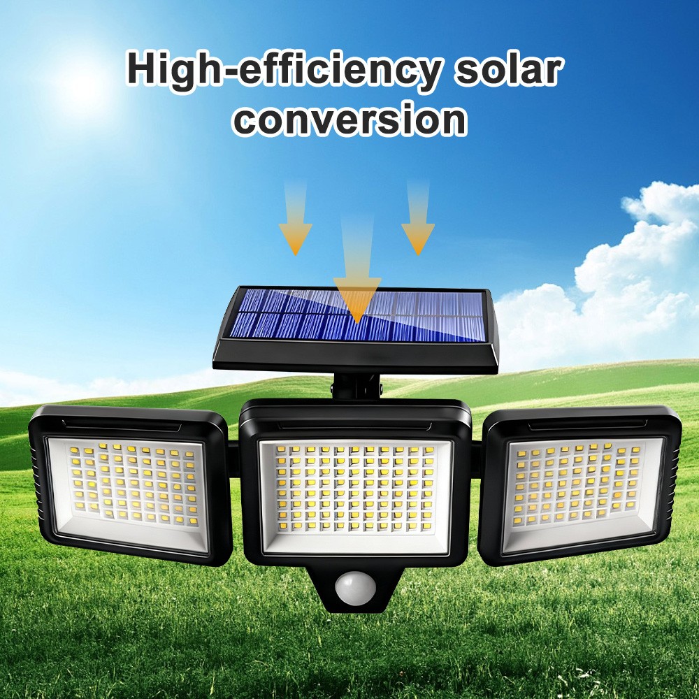 2Pack 210LED Solar Lights Outdoor Waterproof Motion Sensor Security Lamp 3 Head