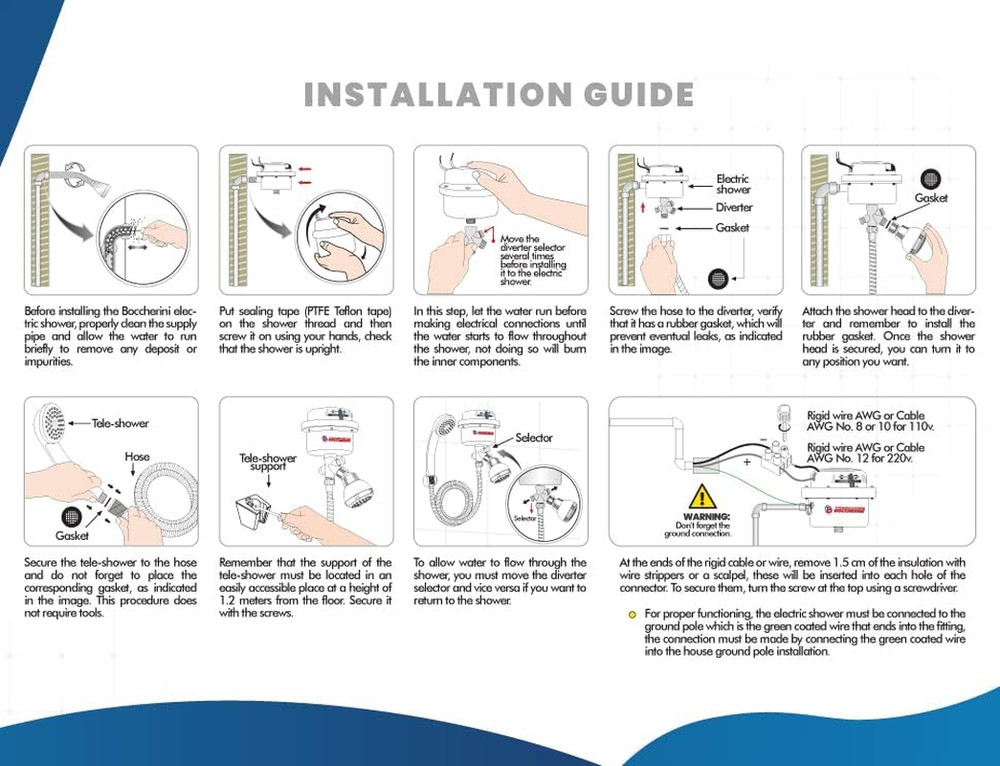 Electric Shower Water Heater for Bathroom 110V / 120V Ducha Electrica Para Agua