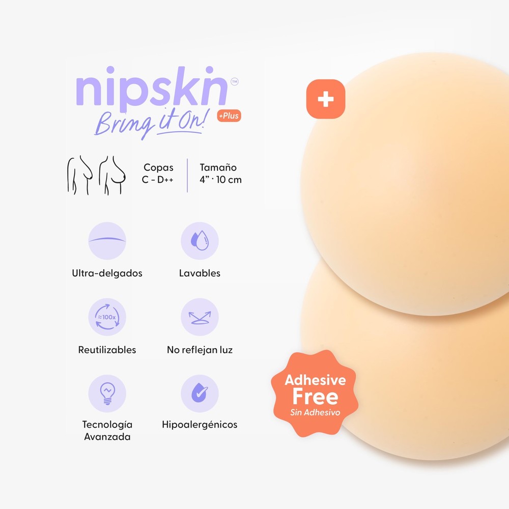 NIPSKIN Reusable Non-Adhesive Nipple Covers “Bring It On” Cups C-D++, Vanilla