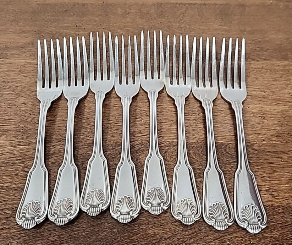 NEVER IN USE  ESTIA KOREA SHELL TABLE FORK SET OF EIGHT