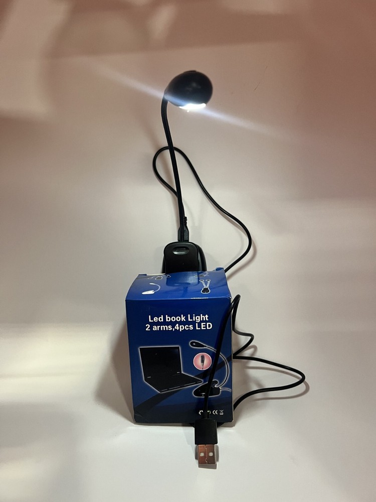 Book Light Reading Rechargeable Clip On Clamp LED Charging Cord