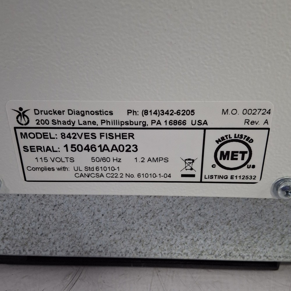 Drucker Diagnostics 842VES Centrifuge
