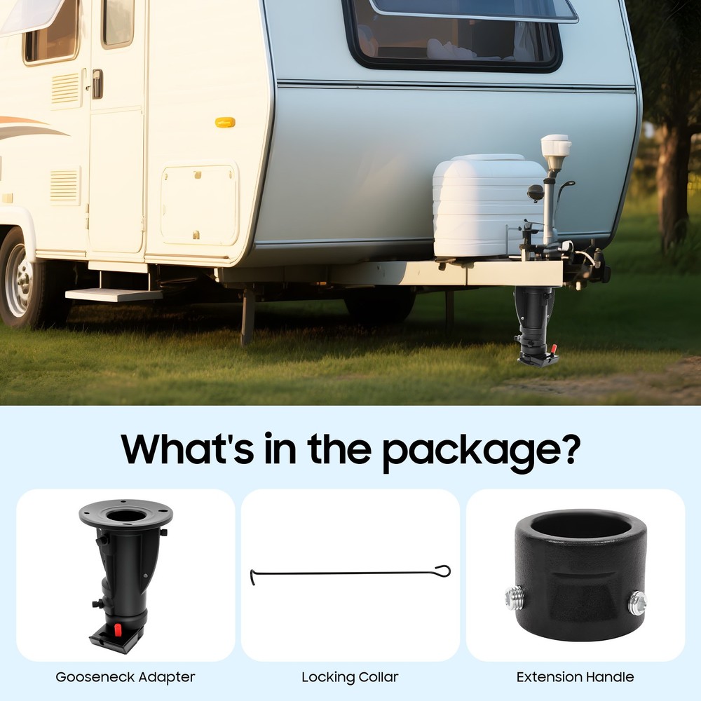 12"-16" Adjustable Fifth 5th Wheel Camper RV Adapter Hitch to Gooseneck C5G1216