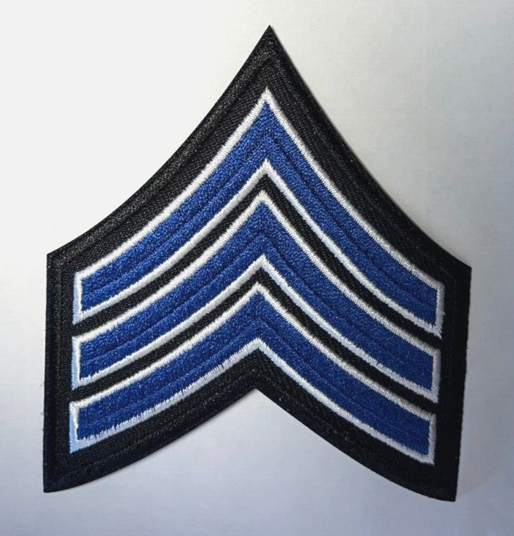 sergeant rank patch 3.5" tall chevron police patch 3 stripe Sergeant stripes