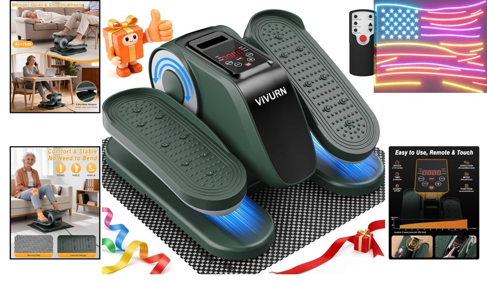 Upgraded Under Desk Elliptical 12 Speeds Forward & Reverse Manual & Auto Mode...