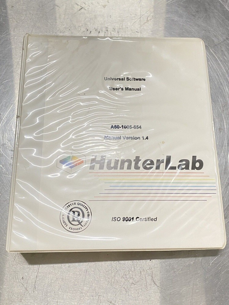 HunterLab Universal Software Version 3.1 - Users Manual / Instructions