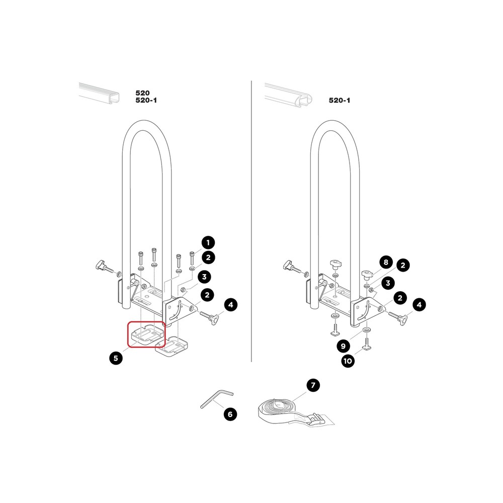 Thule Plate 520,545,590 for Kayak Support 34347