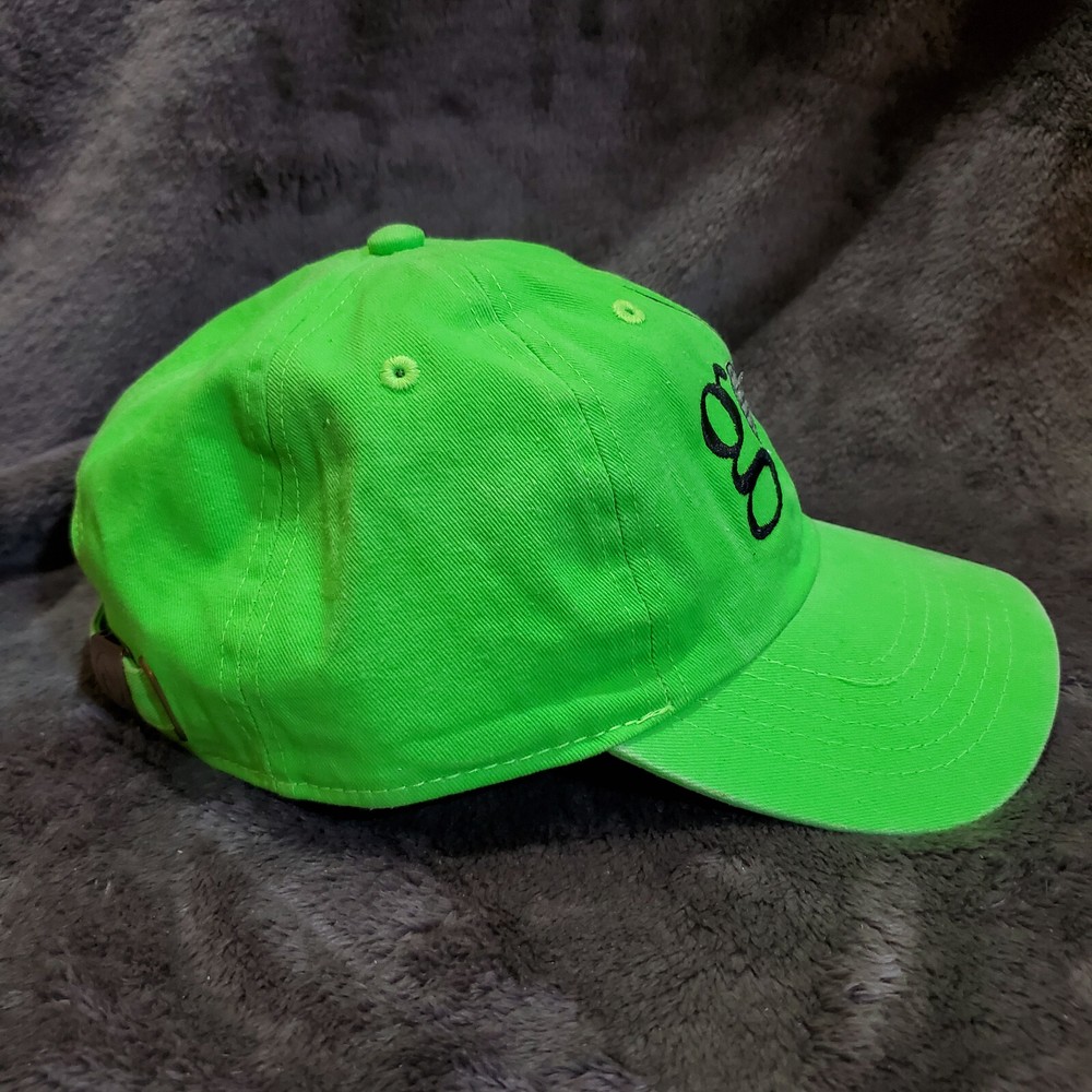 Lime Neon Green Golf Logo Embroidered Design Hat Cap Adjustable Strap