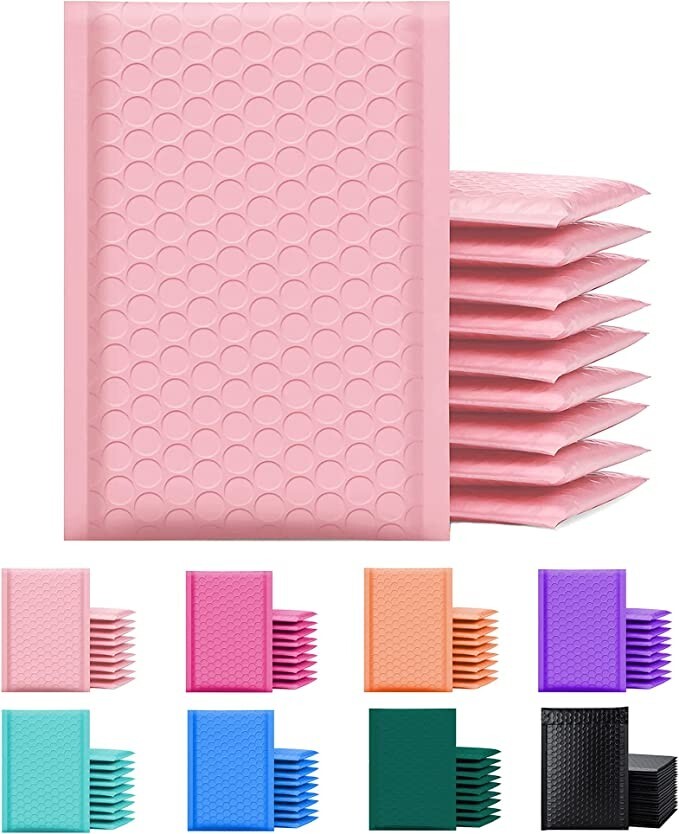 SuperPackage® 500 #000 4 X 7 Poly Bubble Mailers Padded Envelopes -Light Pink