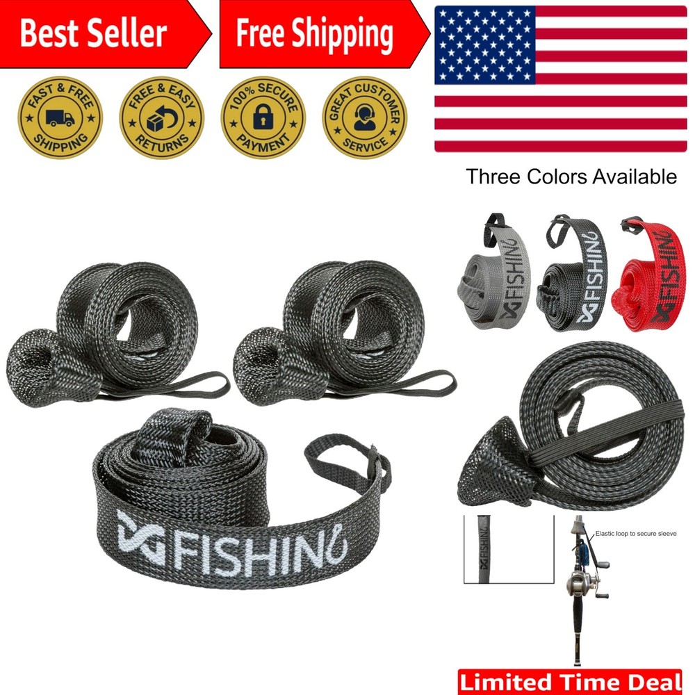 Durable 7ft Casting Rod Sleeves - Tangle-Free Storage Solution, 3 Pack