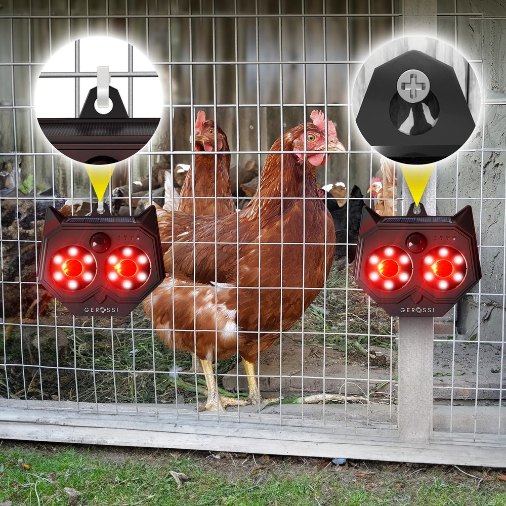 Upgraded Animal Deterrent 2 Pack - Solar Powered Design w/Motion Activated Pr...