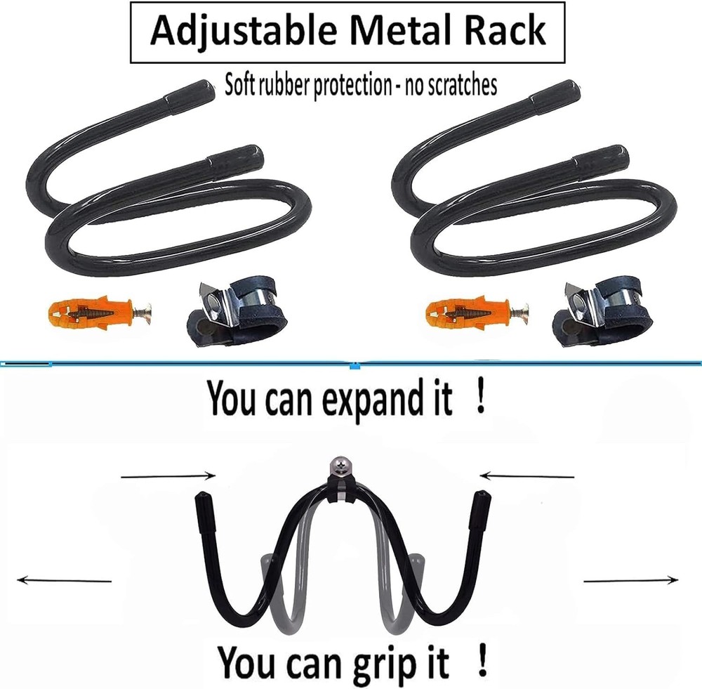 2 Pack Pool Pole Hanger/Hook Cleaning Tool Holder & Organizer For Poles Black