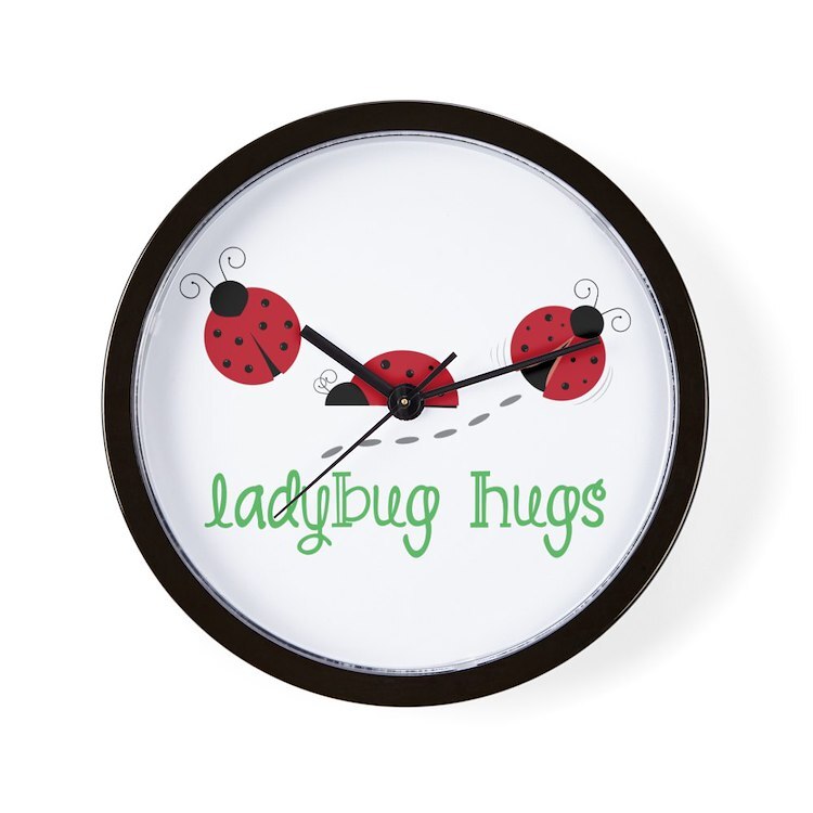 CafePress Ladybug Hug 10" Wall Clock (1382725663)